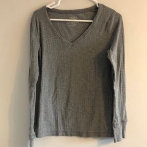 Faded glory V neck gray long sleeve size L